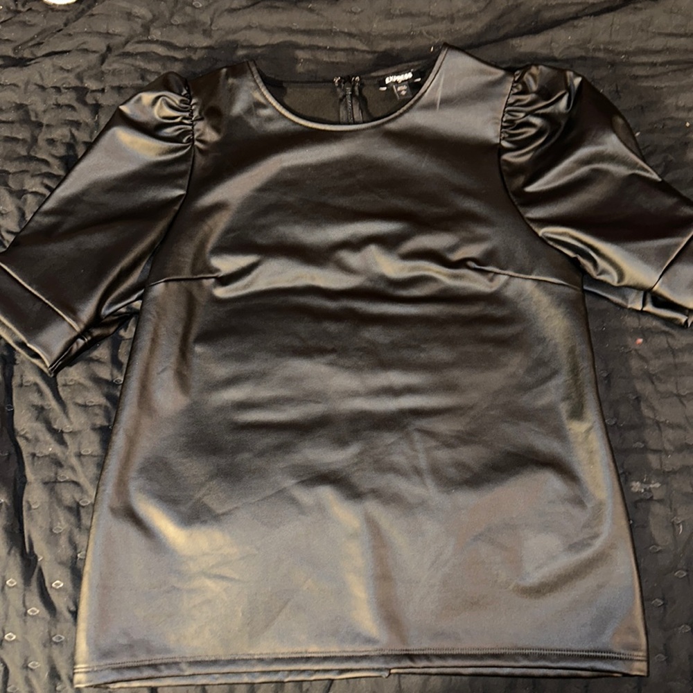 Faux leather top